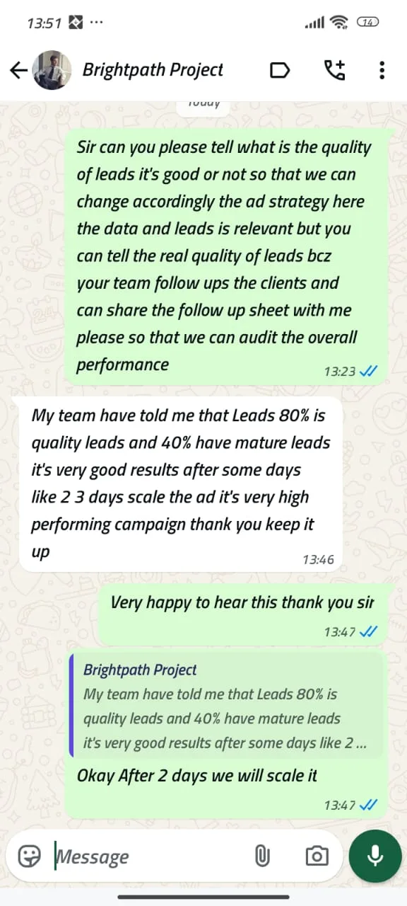 Client feedback screenshot 7