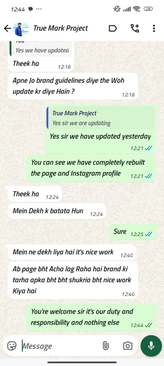 Client feedback screenshot 11