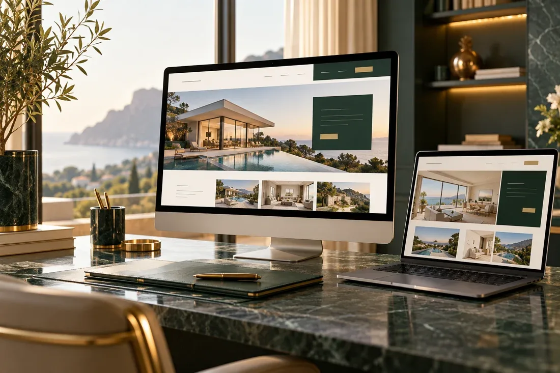 Real estate website on a laptop