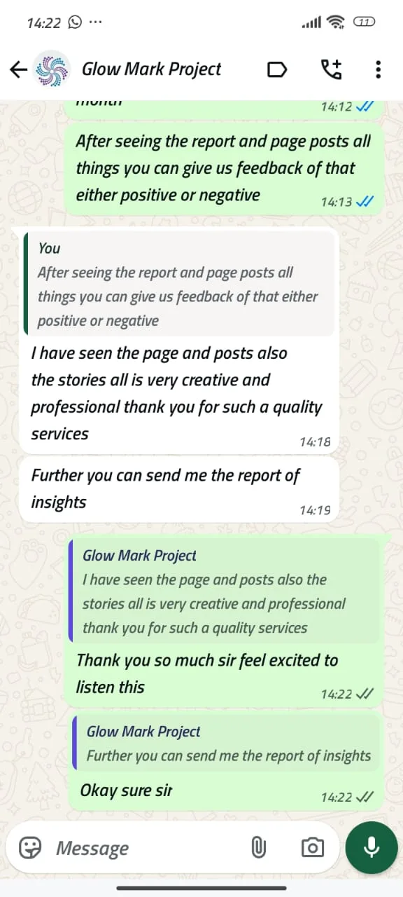 Client feedback screenshot 6